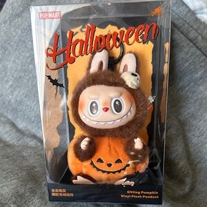 Pop Mart Halloween Sitting Pumpkin Vinyl Plush Pendant - Brown and Orange